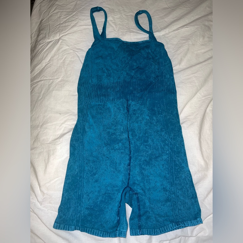 Anthropologie blue workout romper